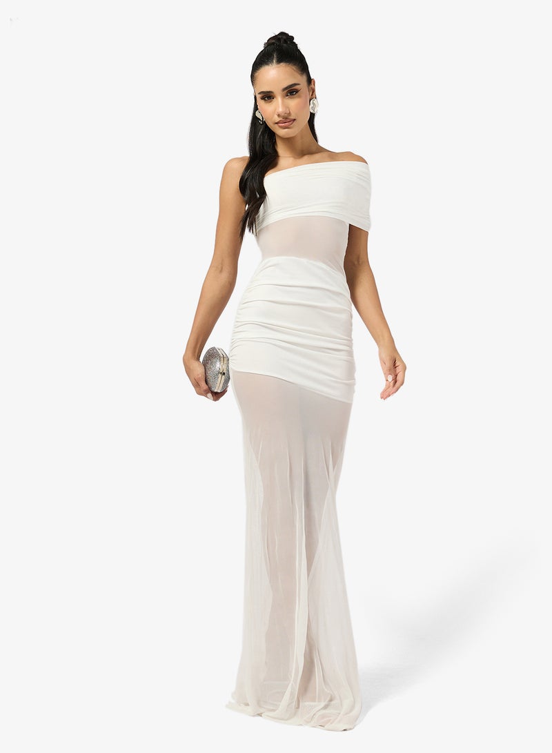 جينجر فستان شبكي مكشكش بكتف واحد - Image 4